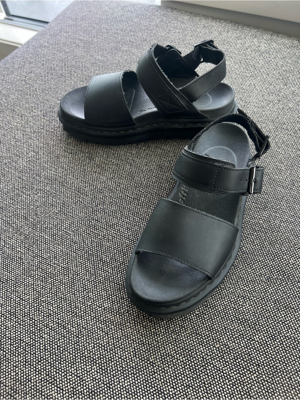 Dr. Martens Black Leather Platform Sandals - Picture 2 of 3